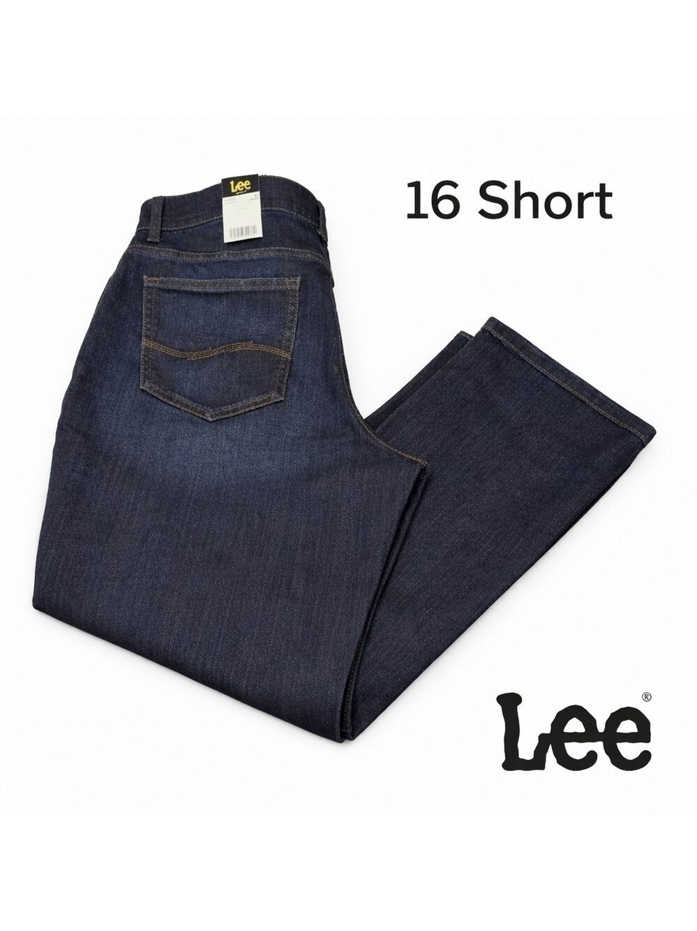 NWT Lee Ultra Lux Comfort Straight Leg Jeans 16 Short Mid Rise Flex Motion